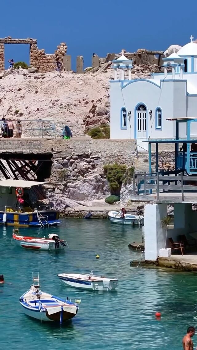 📸 by @d.tzankatian 
° Firopotamos Beach Milos Greece - one of the finest beaches on the Greek island of Milos. An old fishing village that once was a summer resort for the residents of Plaka, the beach offers stunning blue colors along the horizon, paired with clear turquoise waters (with a touch of green)!

#milos #milosisland #milosgreece #mylos #greece_drone #greece_all #greeceisland #aerialvideo #greece_travel #greecetravelgr1_#greece_moments
#greece_uncovered #greecesummer
#greece_is_awesome #ilovegreece #madeingreece